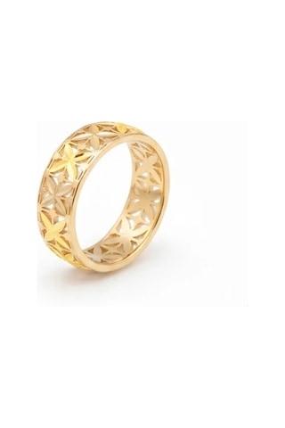 14 Ayar Altın Çiçek Desenli Yüzük 661 Gold
