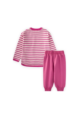 Cigit Çizgili Sweatshirt Takım 1-7 Yaş Fuşya Fuşya
