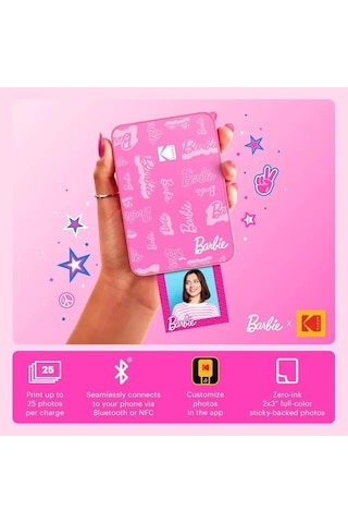 Kodak Step Anında Renkli Fotoğraf Yazıcısı Barbie Signature Printer Siyah