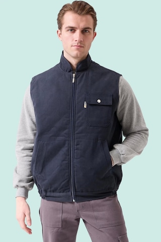 Kışlık Gabardin Yelek Erkek İş Güvenliği Galanthus Outdoor Sıcak Tutucu Rüzgar Geçirmez Lacivert