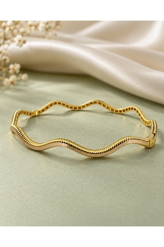 Altın Dalgalı Kelepçe Kadın Bilezik 8k Wave Line 7,5-7,7 Gr