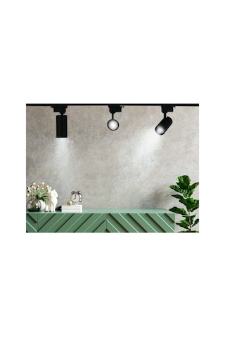 Mini Ray Spot Set Gu-10 Duylu 3 Spot Lamba + 1 Mt Ray + 3 Gu10 Led Ampul 6500k Beyaz Işık Siyah Kasa-beyaz Işık Çok Renkli