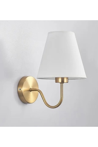 Burenze Duvar Aplik Eksitme Gold Gövde Beyaz Abajur