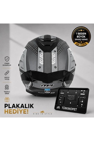 Mh Sports Çene Açılır Güneş Vizörlü Kask + Plakalık Karbon