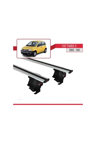 Fiat Panda Iı 169 2003-2012 Arası İle Uyumlu Ace-4 Ara Atkı Tavan Barı Gri