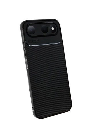Tecno Spark 50 5g Uyumlu Kılıf Karbon Tasarım Kamera Korumalı Silikon Telefon Kılıfı Kapak Siyah