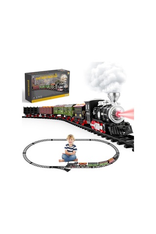 Deao Retro Elektrikli Buhar Tren Oyuncağı, Işık Ve Sesli, 6 Vagonlu Çocuklar Için Hediye, 3-8 Yaş Arası Taşıtlar & Kumandalı Araçlar