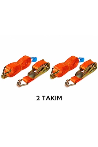 Kancalı Mini Yük Gerdirme Kiti 4 Metre 800 Kg Cırcırlı Bağlama Kayışı Kancalı - 2 Takım Kancalı Mini Yük Gerdirme Kiti 4 Metre 800 Kg Cırcırlı Bağlama Kayışı Kancalı - 2 Takım