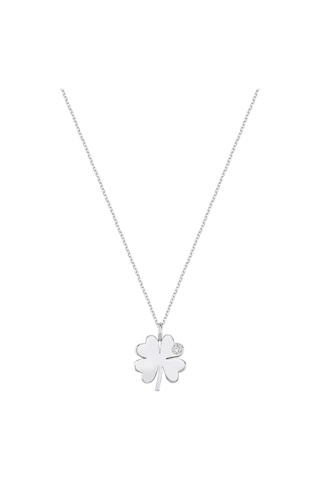 Altın Sepeti Beyaz Altın Pırlanta Mini Yonca Kolye As92pkl Beyaz