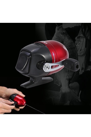 Qingmipy Kırmızı Tam Kapalı Küresel Balık Makinesi - Dayanıklı Malzeme, Hızlı Tuş Kontrolü, İp Kaybı Önleyici, Hafif Ve Taşınabilir