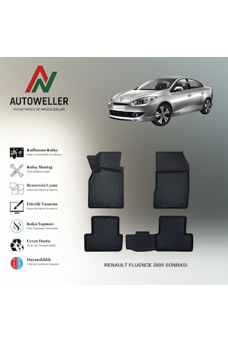 Renault Fluence 2009 Sonrası Uyumlu Havuzlu Oto Paspas Renault Fluence 2009 Sonrası Uyumlu Havuzlu Oto Paspas