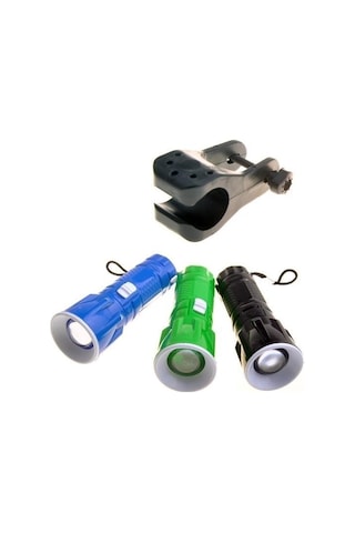 Sıladanal Pilli Zoomlu Ledli Bisiklet Ön Farı El Feneri Aydınlatma Lambası Siyah