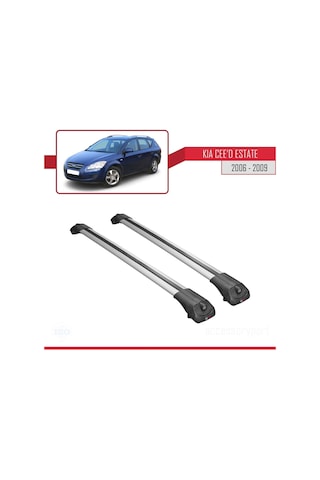 Kia Ceed Estate - Sw 2006-2009 Arası İle Uyumlu Ace-1 Ara Atkı Tavan Barı Gri