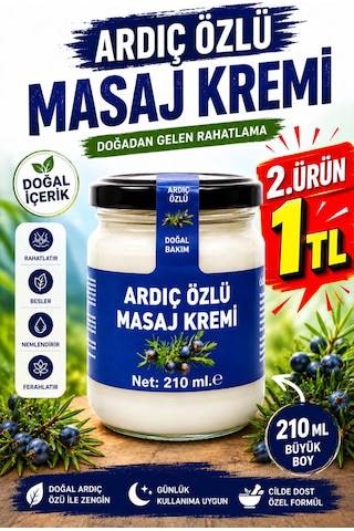 Ardıç Özlü Masaj Kremi 210 Ml Doğal İçerikli Ferahlatıcı Masaj Kremi Günlük Kullanıma Uygun