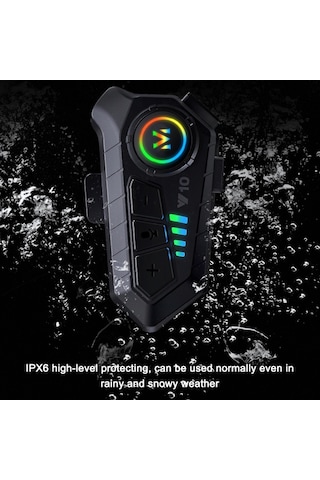 Vkemall Y10 Kask Bluetooth Kulaklık Motosiklet Tam Yüz Kaskı Ultra İnce Kask Kulaklığı Motosiklet Telsiz Kulaklığı Siyah Yumuşak Mikrofon