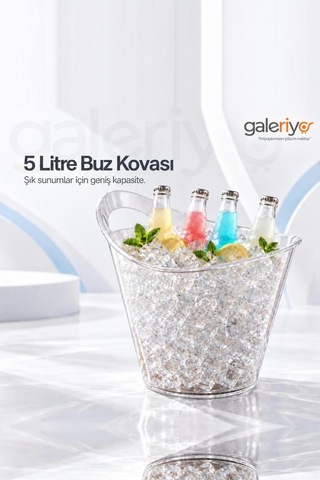 Galeriyo 5 Lt. İçecek Ve Buz Kovası Taşınabilir Seffaf Şeffaf