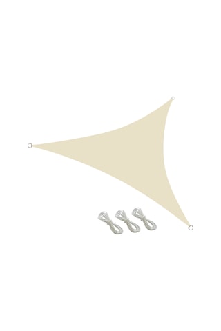 Xindoker 2x2x2m Bej Bahçe Havuzu Gölgesi, 420d Oxford Kumaş Uv Koruyucu, Taşınabilir Outdoor Triangular Gölge Çadırı Bej