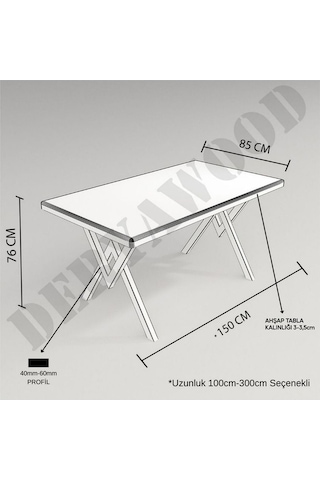 Doğal Ahşap Mutfak Masası-70-120-76 Cm-w Ayak