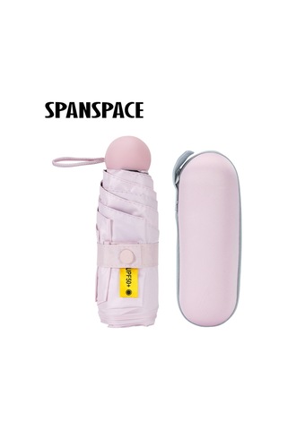 Spanspace Kompakt Kapsül Şemsiye 6 Telli Saklama Kutulu, Pembe