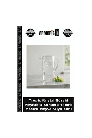Tropic Kristal Sürahi Meşrubat Sunumu Yemek Masası Meyve Suyu Kabı