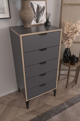 Sarmobi Arden 5 Çekmeceli Şifonyer , Çamaşırlık Siyah