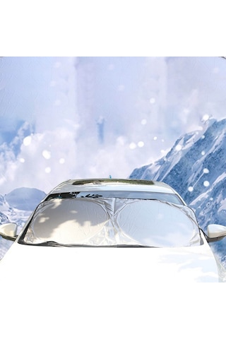 Lemestar Araba Güneşlik Ön Cam Koruyucu, Gümüşlü Dokuma, Uv Ve Isı Engelleyici, 150x70 Cm, Ev Araçları İçin Evrensel, Kolay Kurulum Clip Tipi