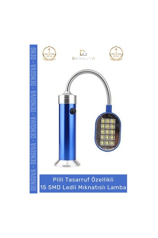 Ledlilamba Alüminyum Gövde Esnek Başlık Pilli Kamp Beyaz Aydınlatma 15 Smd Ledli Mıknatıslı Lamba Çok Renkli