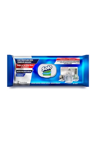 Solo Aquablock Cam Yüzeylere Özel Temizlik Havlusu 30'lu X 3 Adet