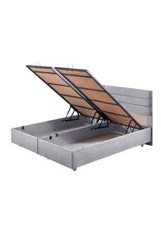 Viyana İkili Set, Viyana Çift Kişilik Baza Başlık Seti Açık Gri 150 x 200