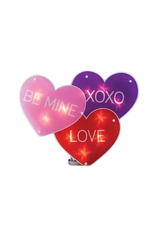 Işıklı Sevgililer Günü Kalp - Be Mine Xoxo Aşk Pencere Parıltılı Dekorasyon Diğer