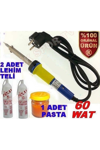 Profesyonel 60W Havya Lehim Seti 4 Parça Lehim Teli Pasta Kalem