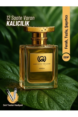 Nerida Erkek Parfüm Yazlık Deniz Yosunu Edp Güçlü Kalıcı Yayılımlı Bergamot, Misk, Odunsu Notalar Fresh - Marin