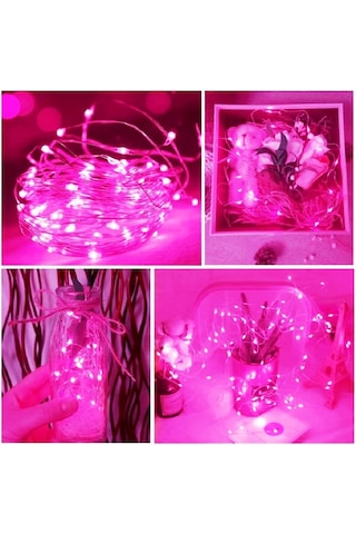3 Metre Pembe Pilli Led Işık Canlı Pembe Işık Ip65 Su Geçirmez Sevgililer Gününe Özel Pembe Led Işık Pembe