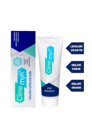 Clinomyn Smokers Sigara İçenler İçin Diş Beyazlatan Leke Giderici Diş Macunu 75 ML x 2 Adet