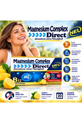 Magnesium Complex Direct Limon Aromalı 20 Porsiyon