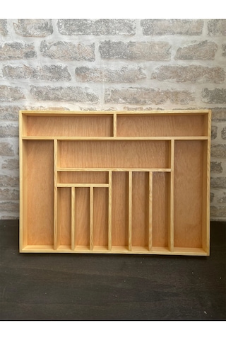 60x45 Cm Ayfiwood Ahşap Kaşıklık Çekmece İçi Yemek Takımı Ve Servis Gereçleri Düzenleyici Organizer