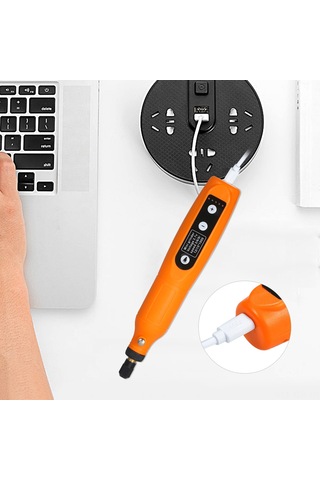 Geeroyoo Kkmoon Şarj Edilebilir Mini El Taşlama Makinesi, 5 Hız Ayarlı Işık Fonksiyonlu Taş Oyma Ve Parlatma Aleti, Portakal Renk