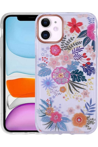 Apple iPhone Uyumlu 11 Desenli Simli Sert Svl İnka Kılıf no2
