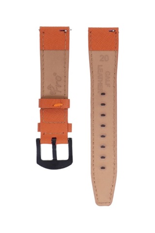 Fro Lw38-43 20 Mm Hakiki Deri Safiano Turuncu Kordon Siyah Toka