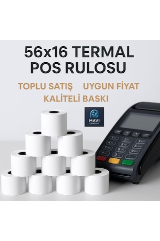 Yazar Kasa Pos Rulosu 56x16 15 Paket 150 Adet