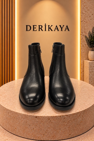 Deri Kaya Bot Bot & Bootie Siyah