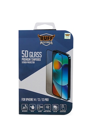 Buff Apple Uyumlu iPhone 14/13/13 Pro 5D Glass Ekran Koruyucu