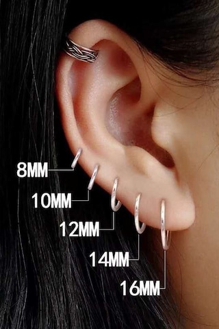 Takı Dükkanı Kadın Gümüş Halka Küpe Taşsız Menteşeli wsk01-t