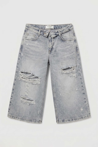 Itsbasic Kadın Kot Rengi 12s6-159 Straight Fit Maxi Bermuda Denim Şort Çok Renkli