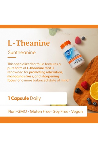Doctor's Best L-theanine Contains Suntheanine Helps Reduce Stress & Sleep 150 Mg 90 Caps