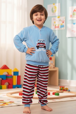 Aydoğan Erkek Çocuk Kadife Pijama Takımı 1664 Mavi01 Mavi01