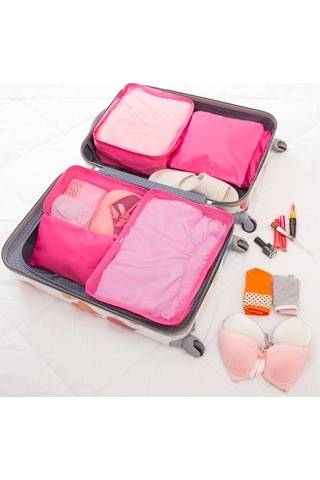 Tongxida 6'lı Set Hafif Seyahat Çantası - Sıkıştırılabilir Çamaşır Düzenleyici, Su Geçirmez Valiz Organizer Gri Gri