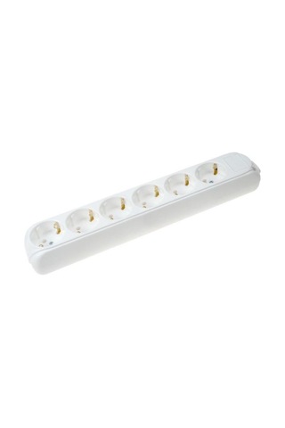 Almera 6'lı Topraklı Grup Priz Klemensli Beyaz