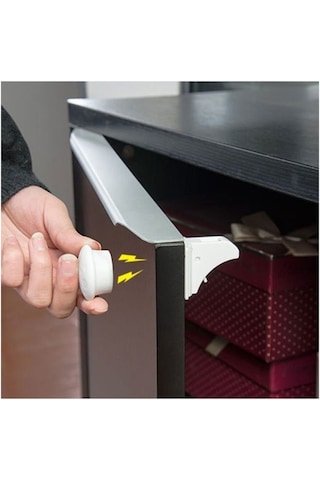 Agubugu Baby Gizli Manyetik Dolap - Çekmece Kilidi Beyaz