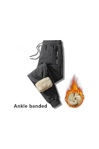 Gri Kış Eşofman Erkekler Peluş Kalın Polar Eşofman Kuzu Yünü Termal Pantolon Rahat Pantolon Su Geçirmez Rüzgar Geçirmez Sıcak Pamuklu Pantolonlar 6xl Gri